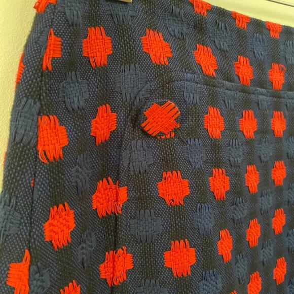 Boden Women's Embroidered Blue & Red A-Line Mini Skirt Academic Preppy 10R - Picture 2 of 6